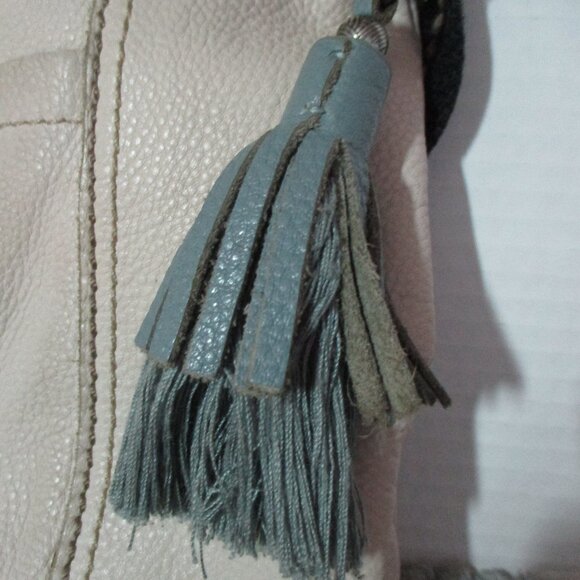 The Sak Light Tan or Cream and Brown Crossbody Leather Purse with Pockets - Picture 11 of 11